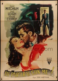 4d0063 HOLIDAY AFFAIR Italian 1p 1951 misleading Cessleon art of Janet Leigh & Robert Mitchum, rare!