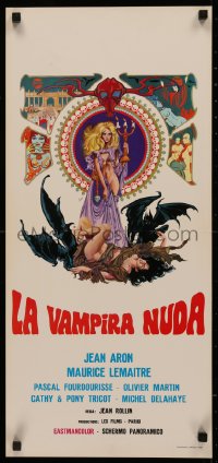 4d0529 NUDE VAMPIRE Italian locandina 1970 La Vampire nue, sexy sci-fi/horror art by Aller, rare!