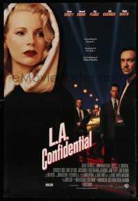 4d0379 L.A. CONFIDENTIAL int'l 1sh 1997 alternate image with Kim Basinger in black with white hood!