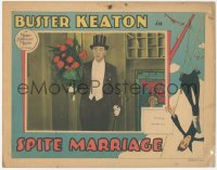 4d0372 SPITE MARRIAGE LC 1929 Buster Keaton in tux waiting for the star, Eaton border art, rare!