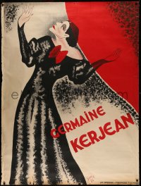 4d0072 GERMAINE KERJEAN 47x63 French special poster 1934 full-length art of the star by Donga, rare!