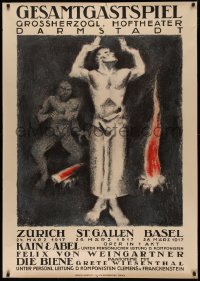 4d0078 GESAMTGASTSPIEL 36x50 Swiss stage poster 1917 Otto Baumberger art of the Biblical brothers!
