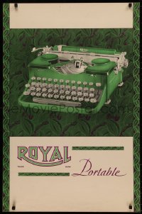 4d0430 ROYAL 24x37 advertising poster 1930s great close-up art of a typewriter, it's portable!