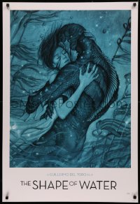 4d0439 SHAPE OF WATER heavy stock 27x40 special poster 2017 Guillermo del Toro, best James Jean art!