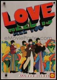 4d0428 YELLOW SUBMARINE 15x21 Belgian advertising poster 1969 Beatles, All You Need is Shell, rare!