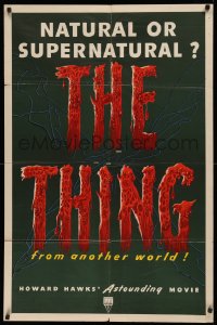 4d0313 THING 1sh 1951 Howard Hawks classic horror, natural or supernatural, from another world!