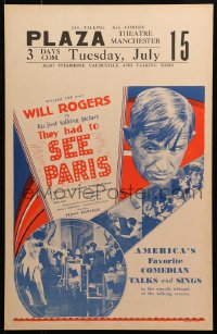 4d0204 THEY HAD TO SEE PARIS WC 1929 Will Rogers in his first talking picture, Borzage, ultra rare!
