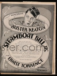 4d0023 STEAMBOAT BILL JR pressbook 1928 Buster Keaton classic, includes tipped-in herald, ultra rare!