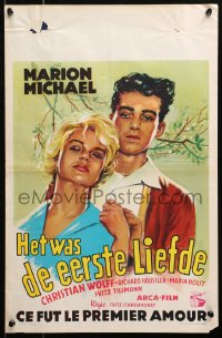 4f0198 ES WAR DIE ERSTE LIEB Belgian 1958 Marion Michael, Christian Wolff, romantic art!
