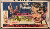 4f0212 KING & FOUR QUEENS Belgian 1957 different art of Clark Gable, Eleanor Parker & sexy babes!