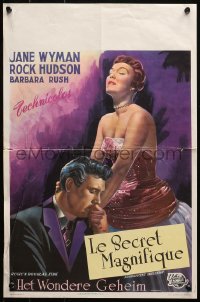 4f0218 MAGNIFICENT OBSESSION Belgian 1954 Bos different art of Jane Wyman & Rock Hudson, ultra rare!