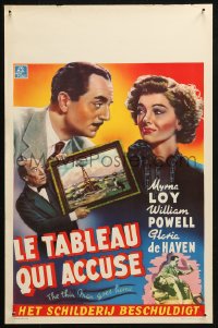 4f0242 THIN MAN GOES HOME Belgian 1948 art of William Powell & Myrna Loy close up and spanking!