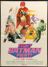 4f0001 FIGHT BATMAN FIGHT Filipino poster 1973 different art of Victor Wood in the title role!