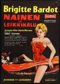 4f0110 WOMAN LIKE SATAN Finnish 1959 La Femme et le Pantin, sexiest Brigitte Bardot!