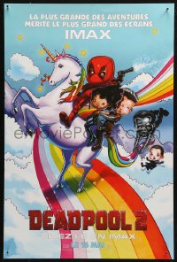 4f0054 DEADPOOL 2 teaser French 16x24 2018 Ryan Reynolds, different wacky unicorn art!