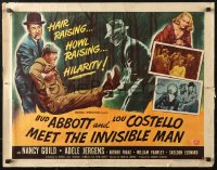 4f0316 ABBOTT & COSTELLO MEET THE INVISIBLE MAN style B 1/2sh 1951 Bud & Lou with transparent Franz!