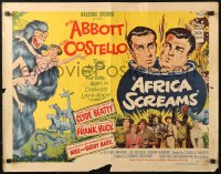 4f0319 AFRICA SCREAMS style B 1/2sh 1949 Bud Abbott & Lou Costello cooking in cauldron, very rare!
