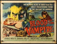 4f0328 BLOOD OF THE VAMPIRE 1/2sh 1958 he begins where Dracula left off, Joseph Smith, ultra rare!