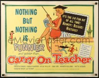4f0332 CARRY ON TEACHER 1/2sh 1962 Kenneth Connor, Charles Hawtrey, English, sexy comic art!