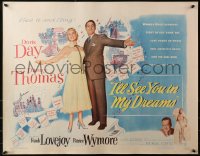 4f0390 I'LL SEE YOU IN MY DREAMS 1/2sh 1952 Doris Day & Danny Thomas are Makin' Whoopee!