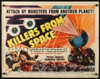 4f0404 KILLERS FROM SPACE style B 1/2sh 1954 great full-color image, much better than 1-sheet!