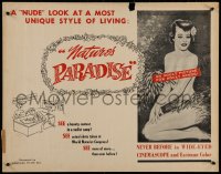 4f0431 NATURE'S PARADISE 1/2sh 1960 actually filmed at a nudist colony, great artwork!