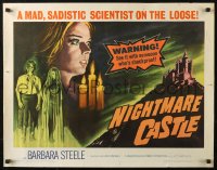 4f0433 NIGHTMARE CASTLE 1/2sh 1966 Gli Amanti d'Oltretomba, mad sadistic scientist on the loose!