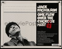 4f0437 ONE FLEW OVER THE CUCKOO'S NEST 1/2sh 1975 great c/u of Jack Nicholson, Milos Forman classic!