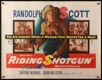 4f0450 RIDING SHOTGUN 1/2sh 1954 great image of cowboy Randolph Scott with gun!