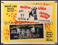 4f0456 SCARED STIFF /JUMPING JACKS 1/2sh 1958 two great images of Dean Martin & Jerry Lewis, wacky double-bill!