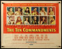 4f0470 TEN COMMANDMENTS style B 1/2sh 1956 art of Charlton Heston & Yul Brynner, Cecil B. DeMille
