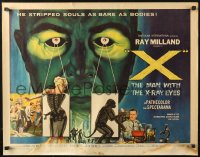 4f0483 X: THE MAN WITH THE X-RAY EYES 1/2sh 1963 Ray Milland strips souls & bodies, cool art!