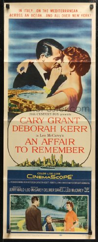 4f0611 AFFAIR TO REMEMBER insert 1957 romantic close-up art of Cary Grant & Deborah Kerr!