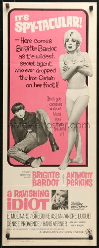 4f0612 AGENT 38-24-36 insert 1965 A Ravishing Idiot, Tony Perkins, sexy Brigitte Bardot!