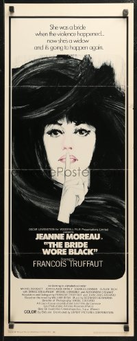 4f0635 BRIDE WORE BLACK insert 1968 Francois Truffaut's La Mariee Etait en Noir, Jeanne Moreau!