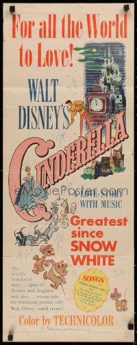 4f0647 CINDERELLA insert 1950 Walt Disney classic romantic musical fantasy cartoon, great montage!