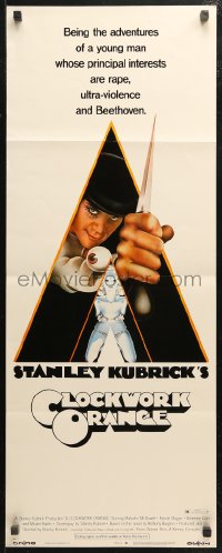 4f0650 CLOCKWORK ORANGE insert 1972 Stanley Kubrick classic, Philip Castle art of Malcolm McDowell!