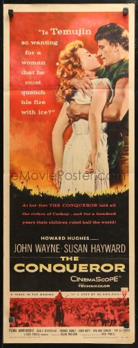 4f0653 CONQUEROR insert 1956 barbarian John Wayne grabs sexy Susan Hayward!