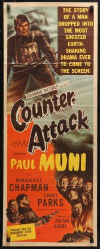 4f0654 COUNTER-ATTACK insert 1945 Paul Muni & Marguerite Chapman fight the Nazis in World War II!