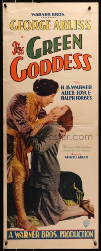 4f0686 GREEN GODDESS insert 1930 dramatic portrait of George Arliss & Alice Joyce, ultra-rare!
