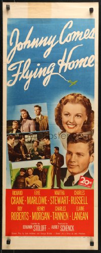 4f0714 JOHNNY COMES FLYING HOME insert 1946 Richard Crane, Faye Marlowe, Martha Stewart!