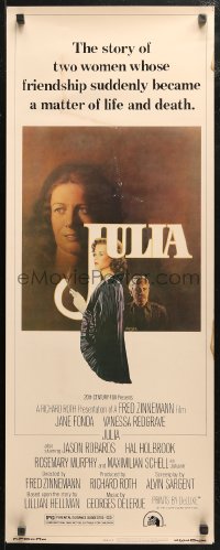 4f0716 JULIA insert 1977 artwork of Jane Fonda & Vanessa Redgrave by Richard Amsel!
