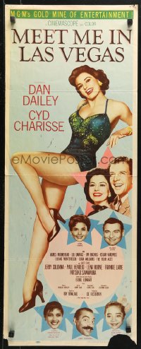 4f0738 MEET ME IN LAS VEGAS insert 1956 full-length showgirl Cyd Charisse in skimpy outfit!