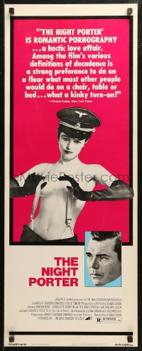 4f0746 NIGHT PORTER insert 1974 Il Portiere di notte, Bogarde, topless Charlotte Rampling in Nazi hat!