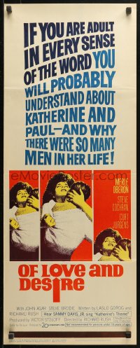4f0751 OF LOVE & DESIRE insert 1963 Richard Rush, Merle Oberon had so many men in her life!