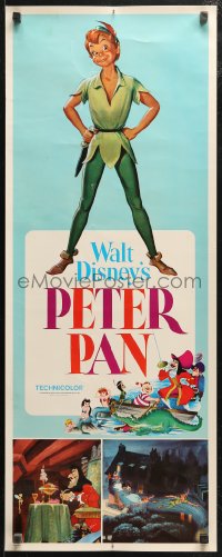 4f0759 PETER PAN insert R1976 Walt Disney animated cartoon fantasy classic, great full-length art!