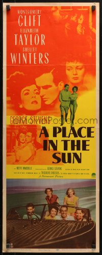 4f0760 PLACE IN THE SUN insert 1951 Montgomery Clift, sexy Elizabeth Taylor, Shelley Winters