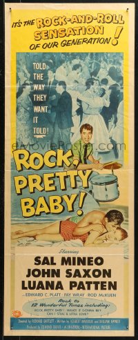 4f0784 ROCK PRETTY BABY insert 1957 Sal Mineo, it's the rock 'n roll sensation of our generation!