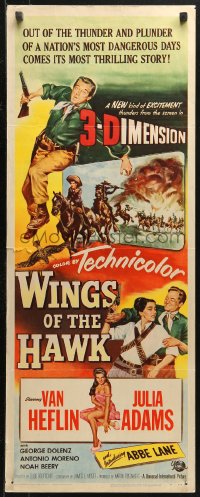 4f0854 WINGS OF THE HAWK 3D insert 1953 Boetticher directed, Van Heflin w/gun, Julia Adams!