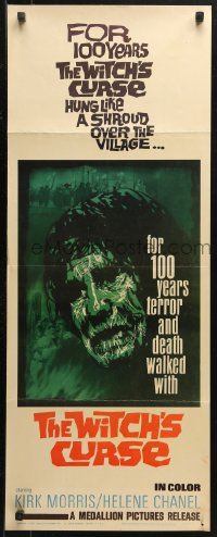 4f0855 WITCH'S CURSE insert 1963 Maciste All'Inferno, Kirk Morris, Helene Chanel, wild horror art!